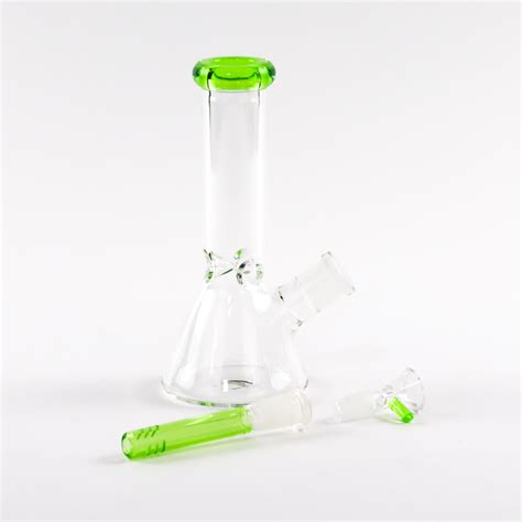 8" Color Accented Beaker Bong | Assorted Colors