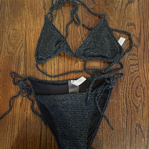Sparkly Black Bikini Set Super Cute Depop