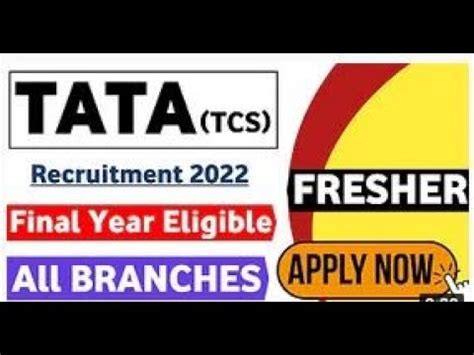 Tcs Recruitment Package Lakhs Freshers Can Apply Any