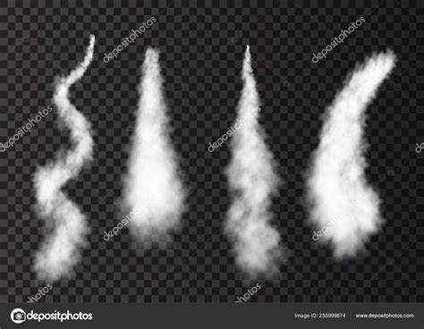 Smoke From Space Rocket Launch Isolated On Transparent Backgrou Stock