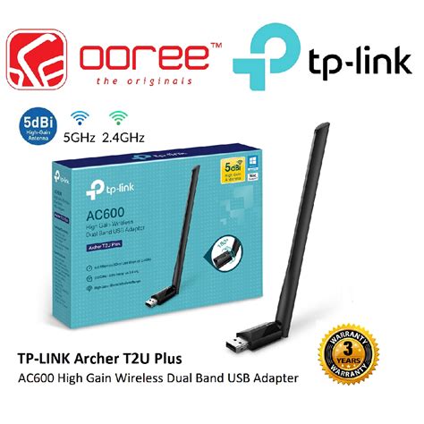 Tp Link Archer T2u Plus Ac600 High Gain Wireless Dual Band Usb Adapter With 5dbi High Gain