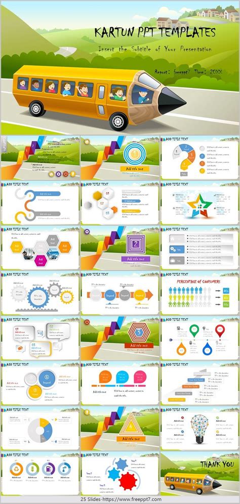 Cartoon Bus PPT Templates & Google slides | Background powerpoint, Ppt ...