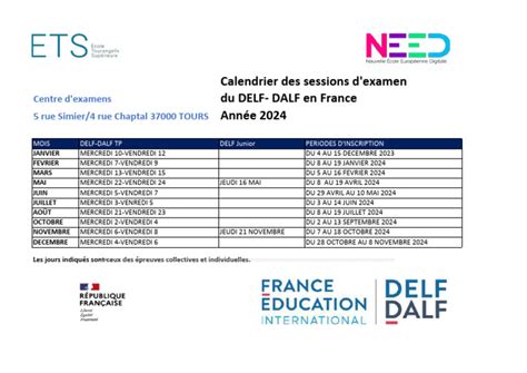 Calendrier Examens Delf Dalf 2024 | PDF