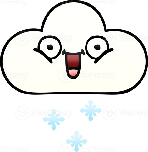 Gradient Shaded Cartoon Snow Cloud 44296690 Png