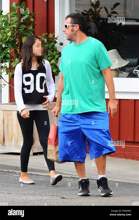 Actor Adam Sandler Takes His Daughter For Lunch With Her Friends In Brentwood Featuring Adam