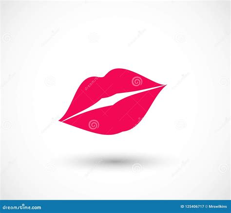 Beautiful Red Lips Icon Stock Illustration Illustration Of Face