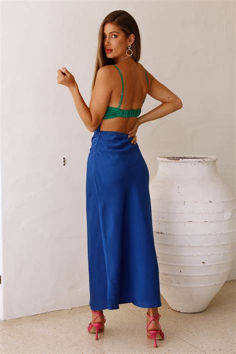 Split Thinking Maxi Dress Royal Blue Hello Molly