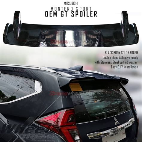 Montero Sport 2016 2025 Pyrenese Black Color Rear Spoiler Oem Montero