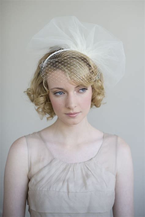 Double Layer Tulle And Russian Veil Headband Style 020 Ready To Ship