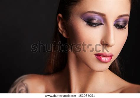 Sexy Brunette Many Tattoo Stock Photo Edit Now