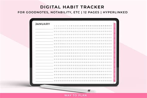 Digital Habit Tracker Digital Habit Tracker For Goodnotes Digital