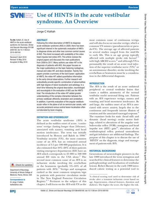 Vestibular Syndrome