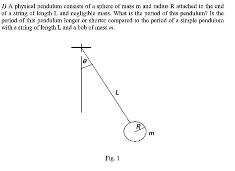 Solved A Physical Pendulum Consists Of A Sphere Of Mass M Chegg