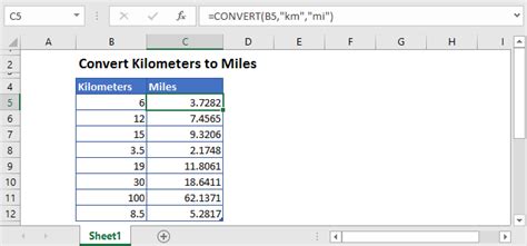 Converter quilômetros em milhas no Excel e no Google Sheets Fórmulas 2025