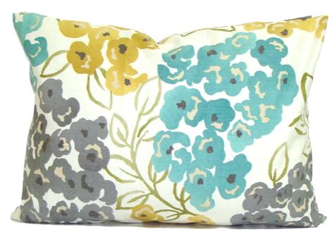 Teal Throw Pillow Teal Pillow Covers Floral Pillow | Etsy