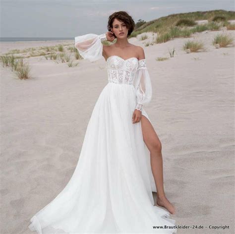 Brautkleider Hochzeitskleider Strand Brautkleid Mit Abnehmbarer Rmel