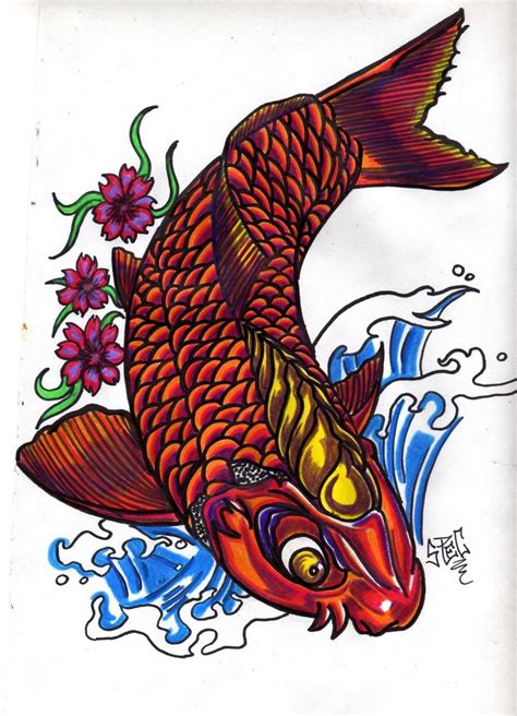 Japanese Koi Drawing