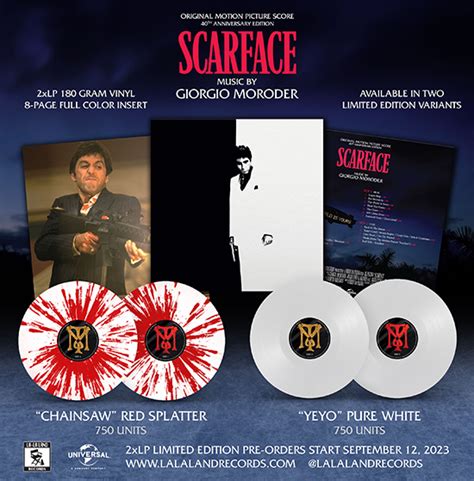 Scarface Th Anniversary Original Score Limited Edition Xlp