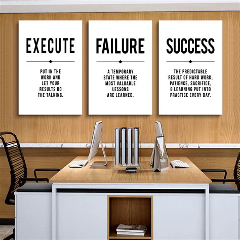 Amazon.com: Framed Canvas Wall Art Success Quote, Office Wall Art ...