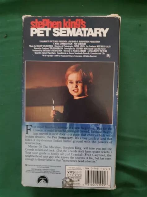 STEPHEN KINGS PET SEMATARY VHS Horror 1989 Paramount Pictures Fast