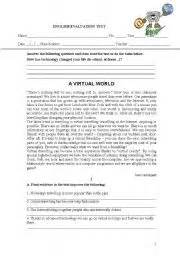 A Virtual World Esl Worksheet By Fabioalexandre