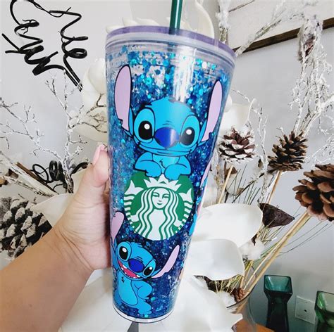 Stitch Starbucks Snowglobe Tumbler Stitch Snow Globe Cup Etsy