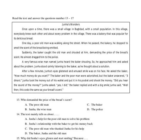 Contoh Soal Teks Narrative Kelas 9 Materi Soal