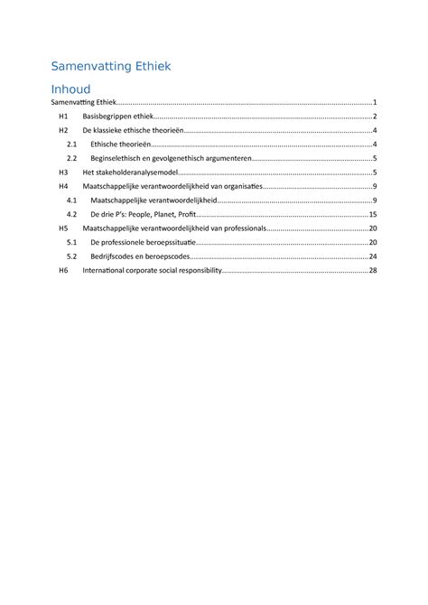 Samenvatting College 1 7 Compleet Samenvatting Ethiek Inhoud