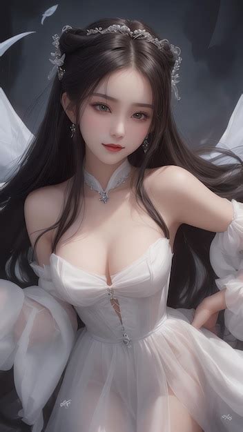 Premium Photo Ai Generated Wuxia Fantasy Girl In White Dress