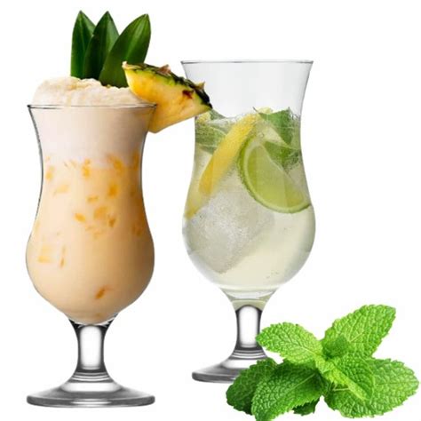 Zestaw 6 szklanek na stopce 460ml kieliszki do drinków MOHITO koktajli