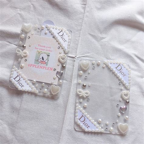 พร้อมส่ง เฟรมการ์ด เคสการ์ด มุก ริบบิ้น คริสตัล แปะสติ๊กเกอร์ Toploader