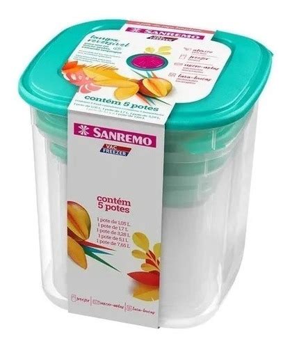 Jogo Potes Para Mantimentos Sanremo Vac Freezer Parcelamento Sem Juros