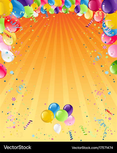 Orange Birthday Background Royalty Free Vector Image