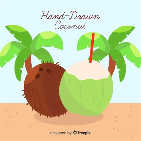 Ilustraci N De Coco Dibujado A Mano Vector Gratis