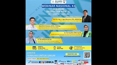 Webinar Nasional K Series Kesehatan Mental Di Tempat Kerja Youtube