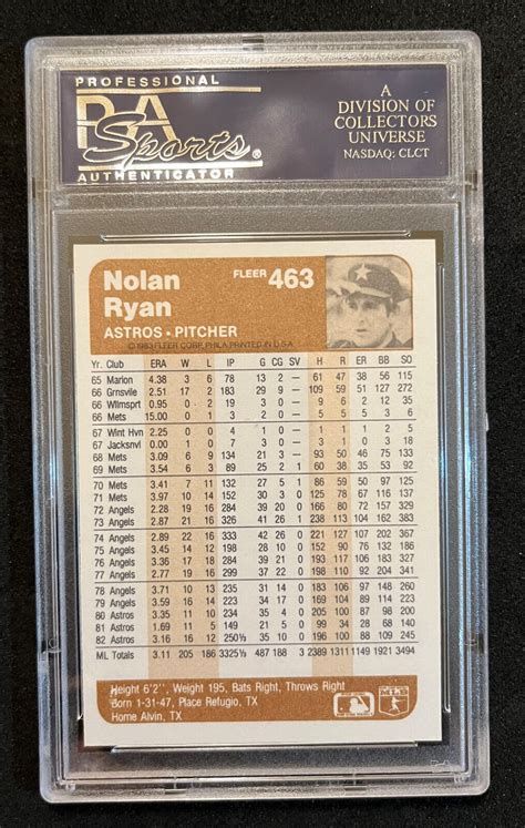 Fleer Nolan Ryan Hof Psa Nm Mint Nice Ebay