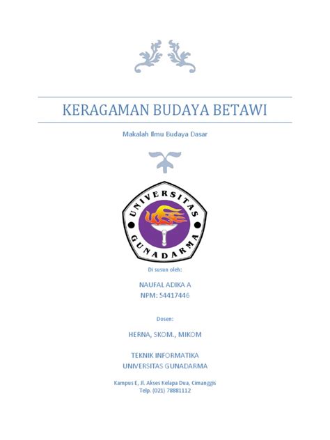 Makalah Kebudayaan Betawi Pdf