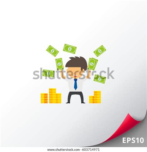 Businessman Throwing Money Icon Stock Vector Royalty Free 603714971