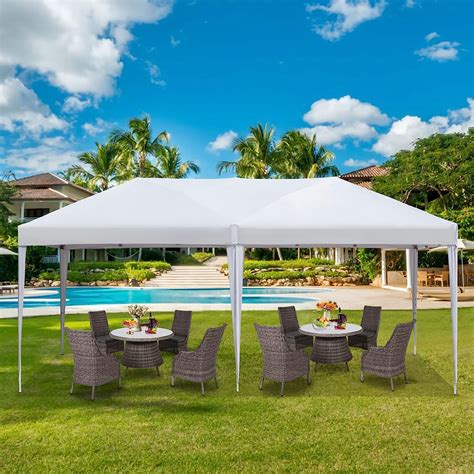 Amazon.com : ECOTOUGE 10 x20 Pop Up Canopy with Sturdy Frame, Folding Patio Canopies Height ...