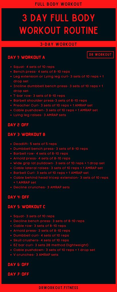 3 Day Full Body Workout Routine (with PDF) | Dr Workout