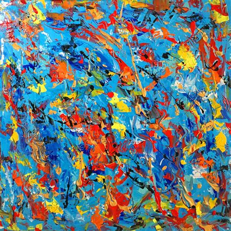 Abstract Jackson Pollock Inspired Art Jackson Pollock Large Etsy