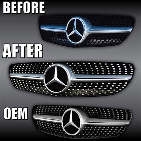 Mercedes Benz C Class A Class Cla Glc300 S550 Diamond Grille Stickers Decals Silver