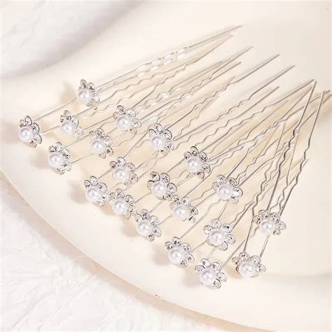 10pcs Wedding Bridal Pearl Flower Crystal Hair Pins Clips Bridesmaid