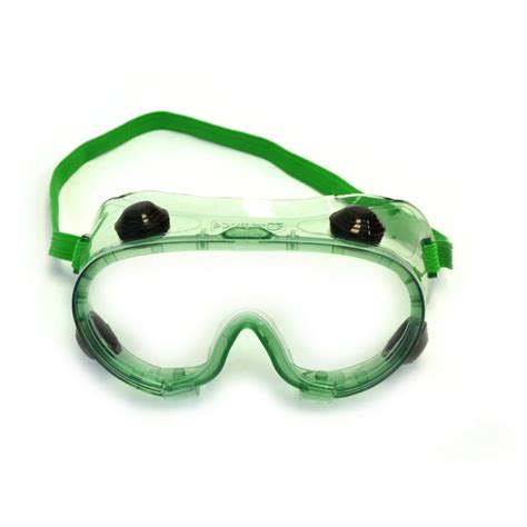 Eisco Labs Vented Basic Green Safety Goggles Vented With Adjustable