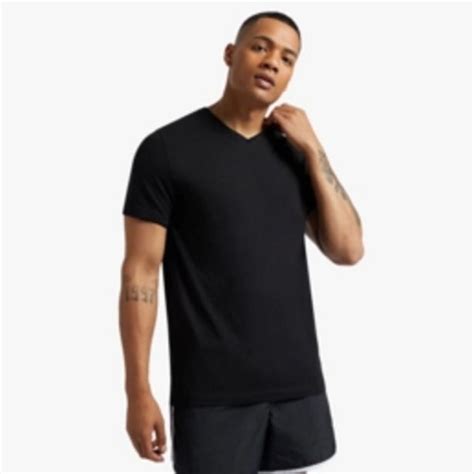 Mkm Black Raw Edge Cross Over V Neck T Shirt Offer At Markham