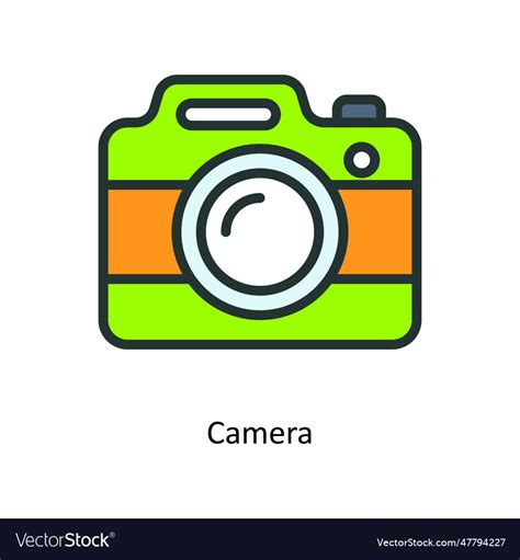 Camera Fill Outline Icon Design Royalty Free Vector Image