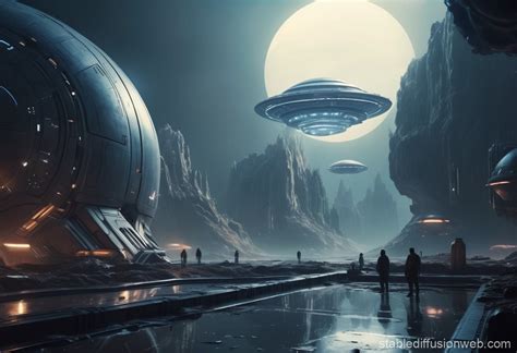 fantastical science fiction scene   stable diffusion