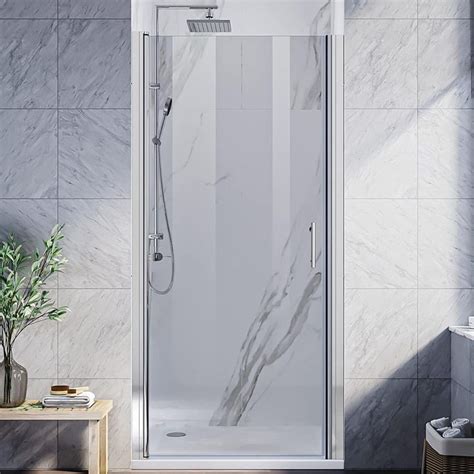 Toolkiss 32 To 33 1 4 In W X 72 In H Pivot Swing Frameless Shower