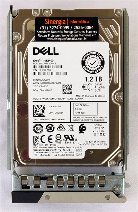 HD Dell 1 2TB SAS 12Gbps 10K RPM Para Storage NX3240 SFF 2 5