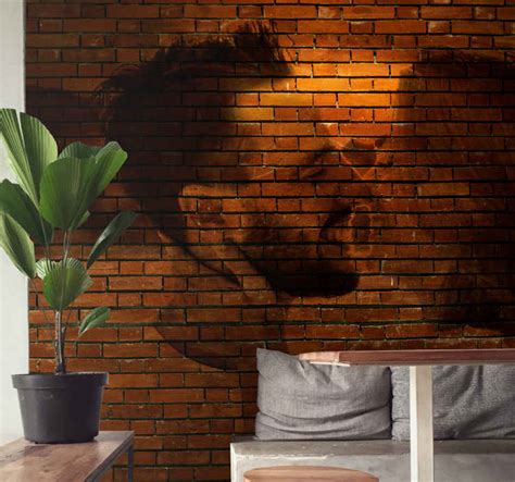 Brick textured photo customizable 3d mural wallpaper - TenStickers